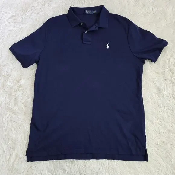 Polo by Ralph Lauren Men's Navy Blue Polo Shirt Large - Picture 10 of 11